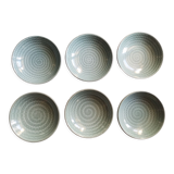 Set of 6 faience cups from Longchamps 1970s