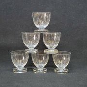 6 Verres A Liqueur / Digestif En Cristal Gravé Craquelé Craquelures