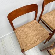 1950s set of 6 vintage Danish teak dining chairs No. 75 by Niels O. Møller