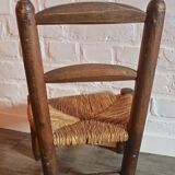 Ancien chaise paillée en bois chevillé