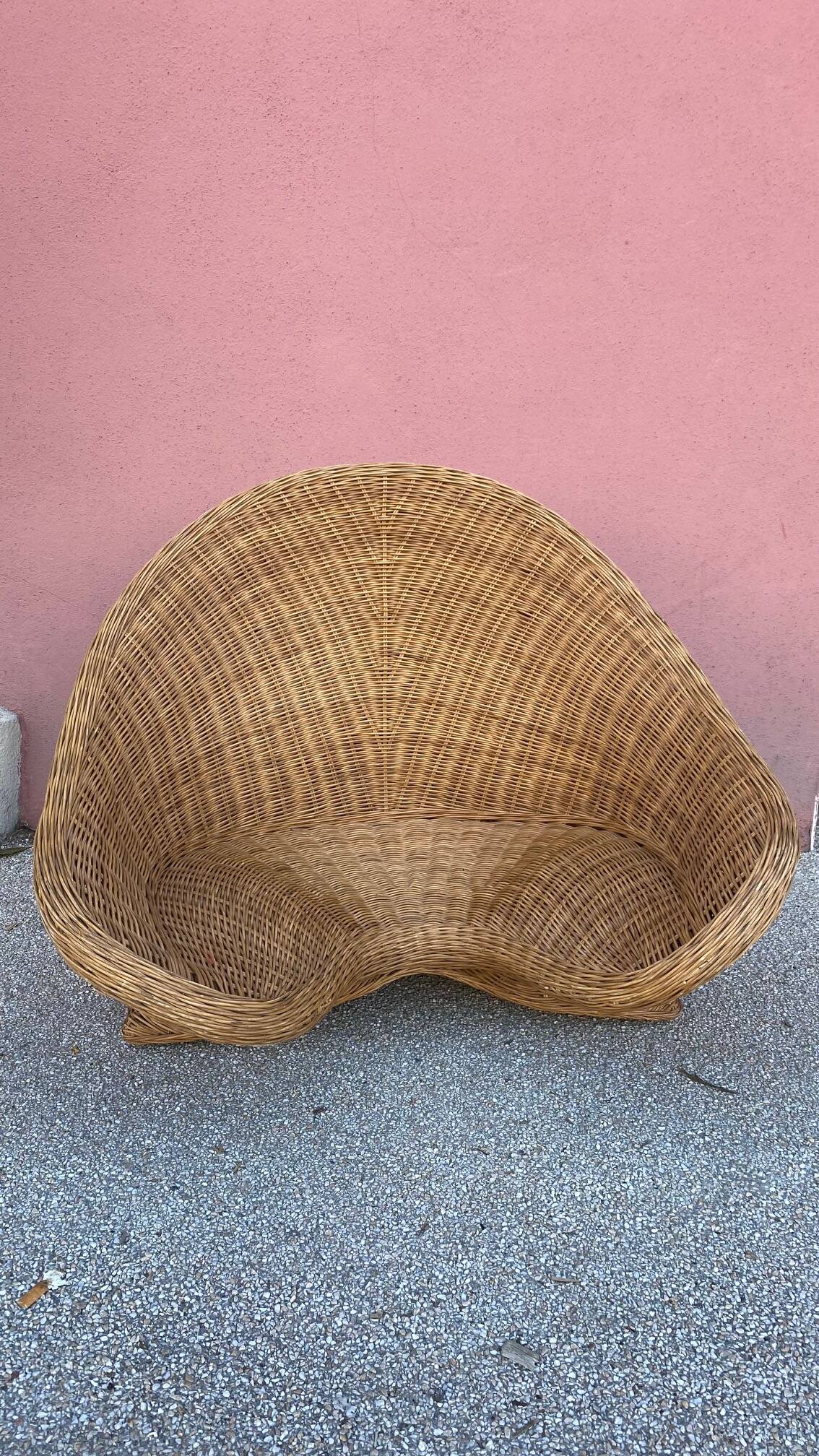 1970s rattan lotus meditation chair