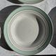Set of 8 antique turquoise deep plates with a gold rim D22.5
