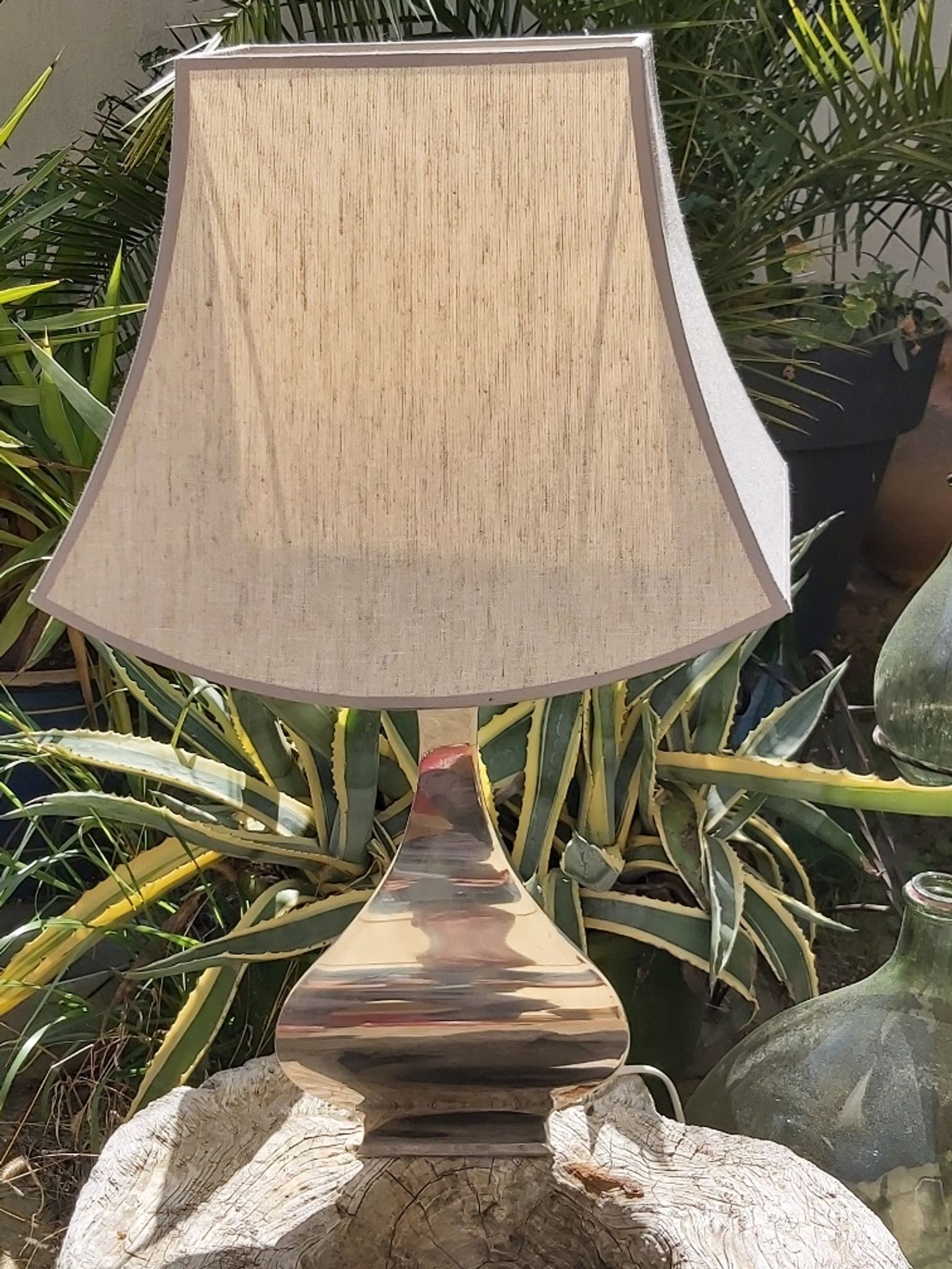 70s stainless steel lamp design