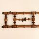 Vintage wooden wall coat rack with 4 swivel hooks from 1920