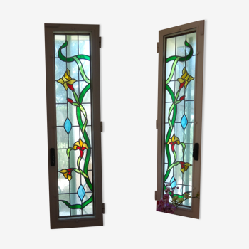 Stained glass window art nouveau