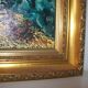 Oil on wood panel rooster and hens signed