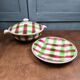 Soup tureen and dish set from Sarreguemines and Digoin, Sousse model, Scottish decoration.