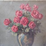 Oil on canvas, bouquet of roses, Marc-Antoine, 1929