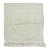 Vintage Minimalist Turkish Tulu Accent Rug Made of Natural Beige Wool