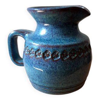 Blue ceramic pitcher Emile Masson Vallauris