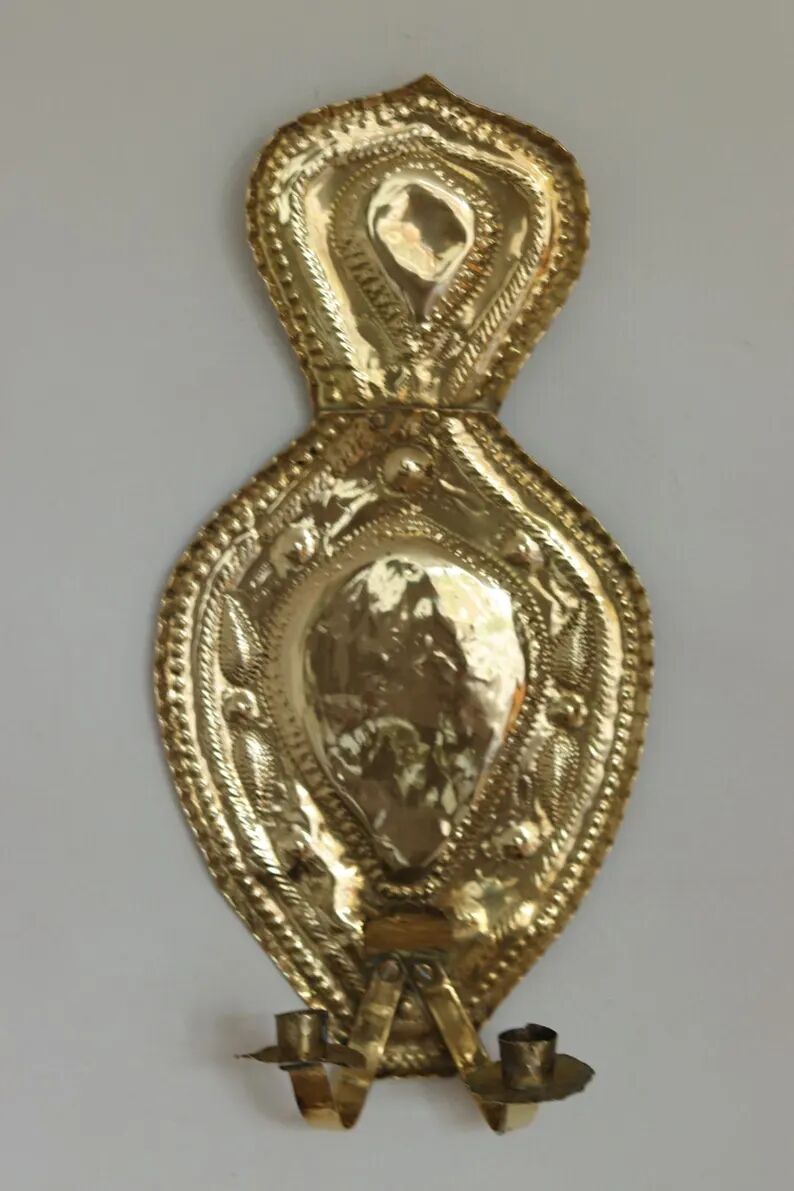 Baroque Style Mid-Century Brass Swedish Sconces