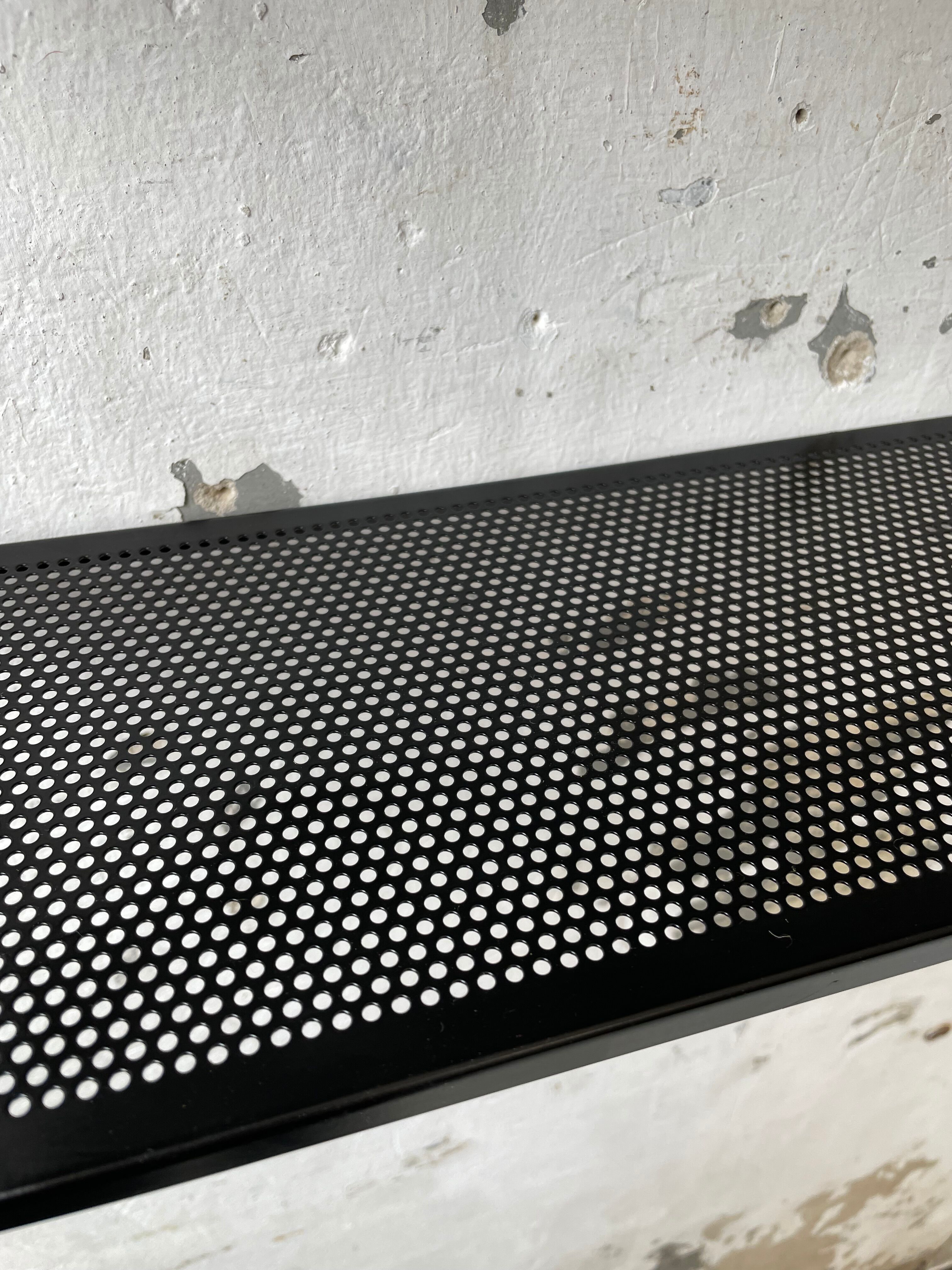 Black metal string shelf