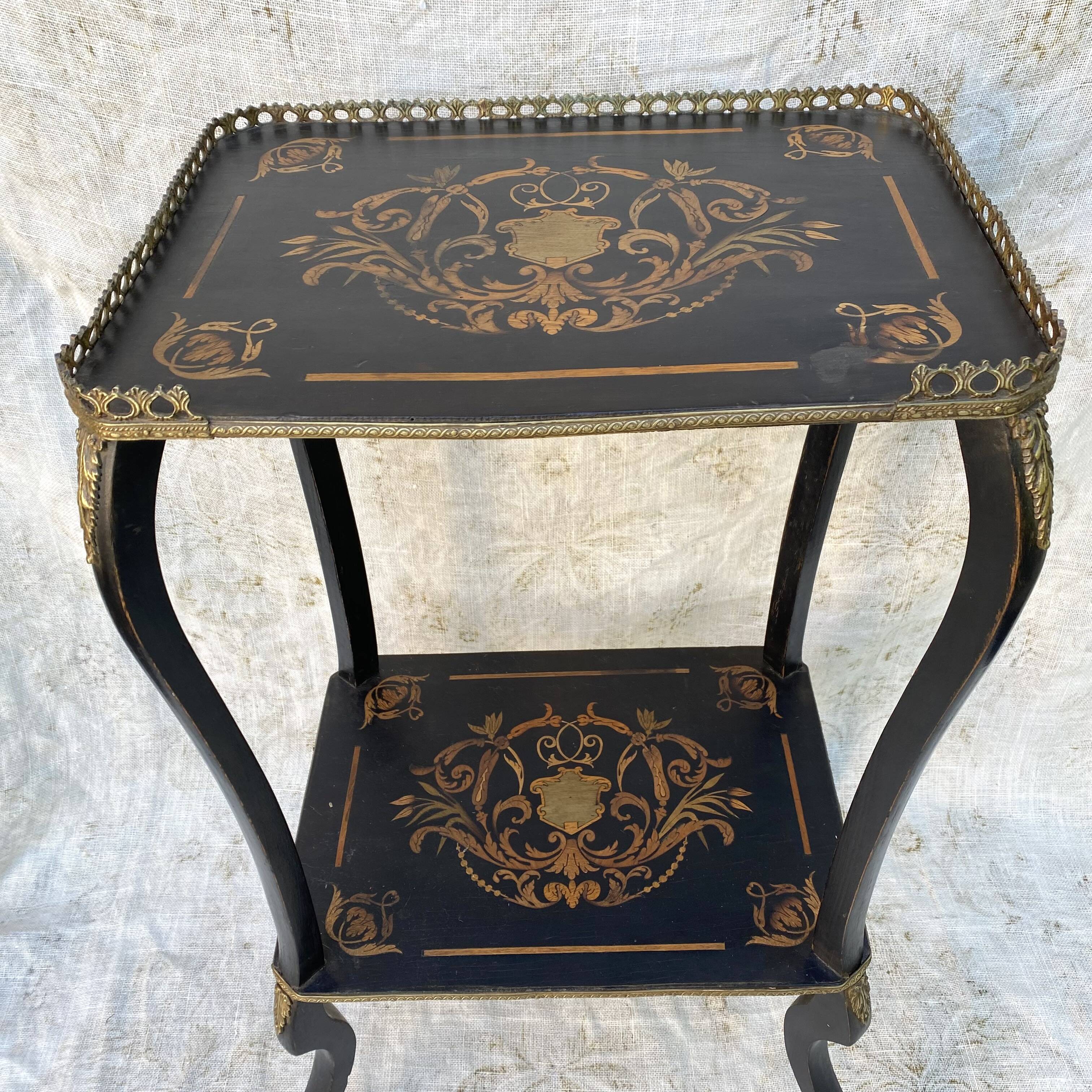 Side table, Napoleon III side table, marquetry