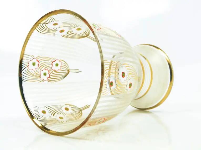 Mid-century modern vase, glass, Kamenický Šenov, Czechoslovakia, 1950s