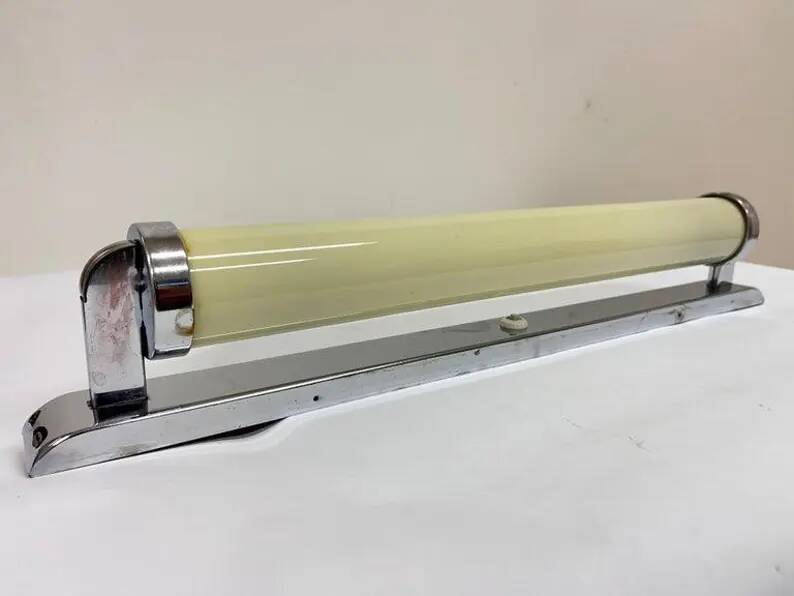 XXL big Chrome design Bauhaus Wall Lamp, 1930s - Czechoslovakia