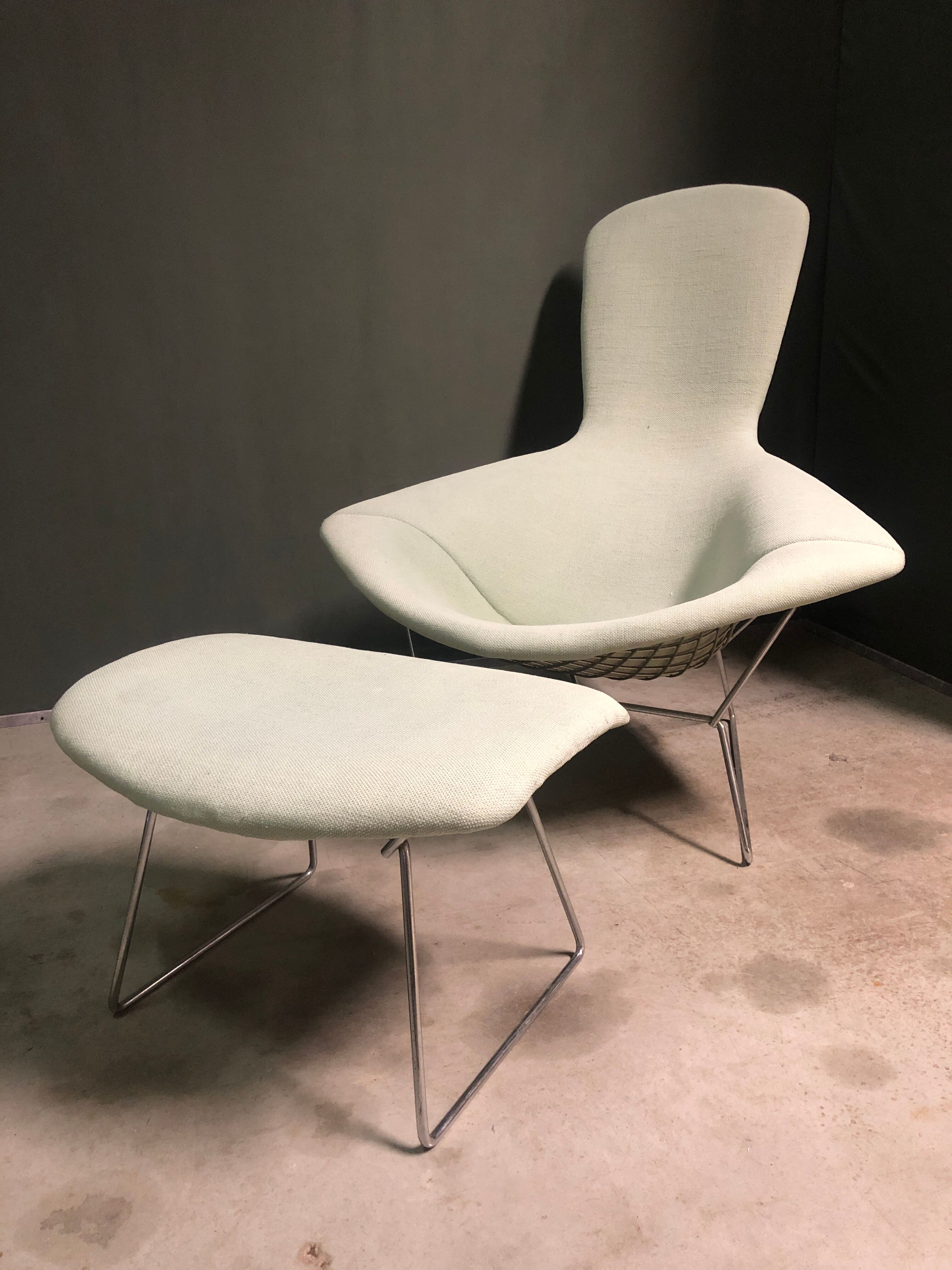 Bird chair and footstool by Harry Bertoia, Knoll