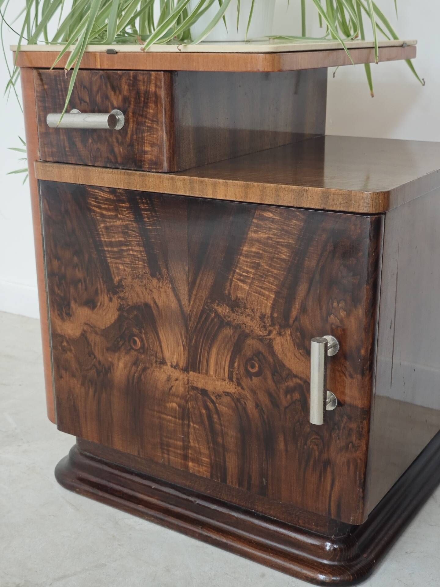Pair of bedside tables by Jindrich Halabala for Up Zavody art deco 1950