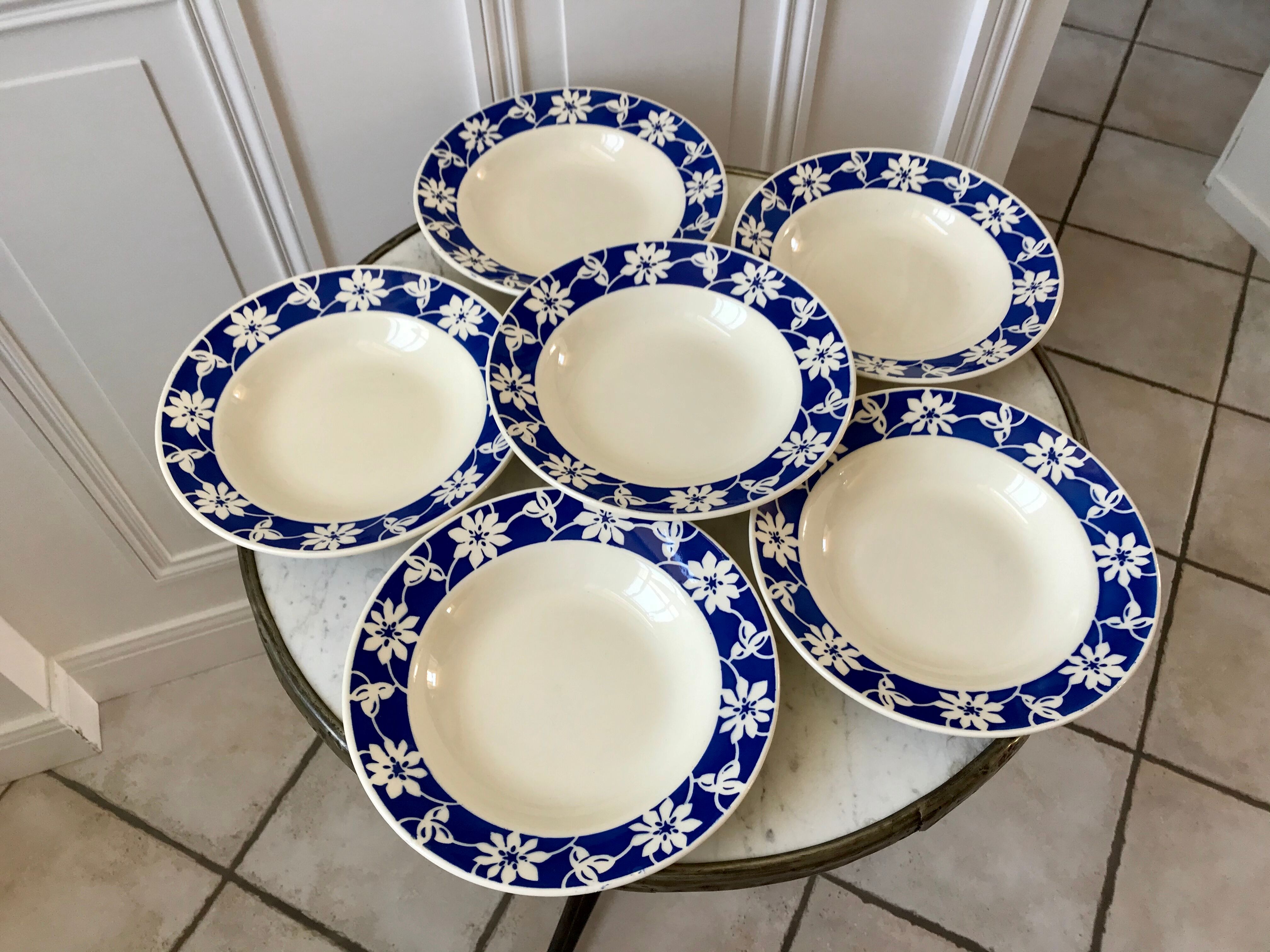 Set of 6 hollow plates Badonviller 30s