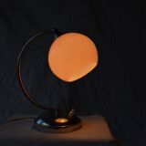 Pink opaline opaline chrome art deco table lamp 1930