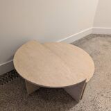 Table basse ronde en travertin par Up & Up, Italie 1970