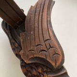 Pair of winged dragon sconces in carved wood