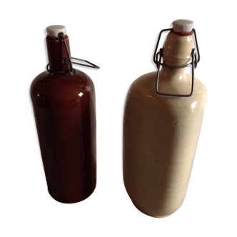 Duo of sandstone bottles