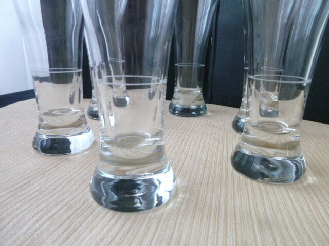 Set of 6 Pastis glasses with gauge