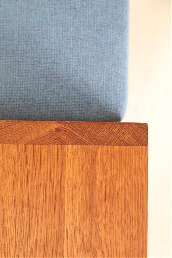 Minimalist mid-century phone / reading bench, oak, Danish modern design, 1960s / 1970s