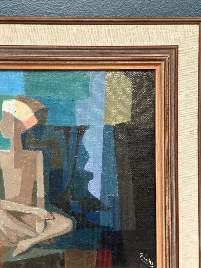Original Oil on Swedish Panel – "The Snake Charmer" by Ragnar Ring (1908–1999) – Signed – Vintage and Framed – 38 × 60 cm (15" × 23.6")