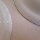 Set of two plates, flat and deep, with a country blue decoration.