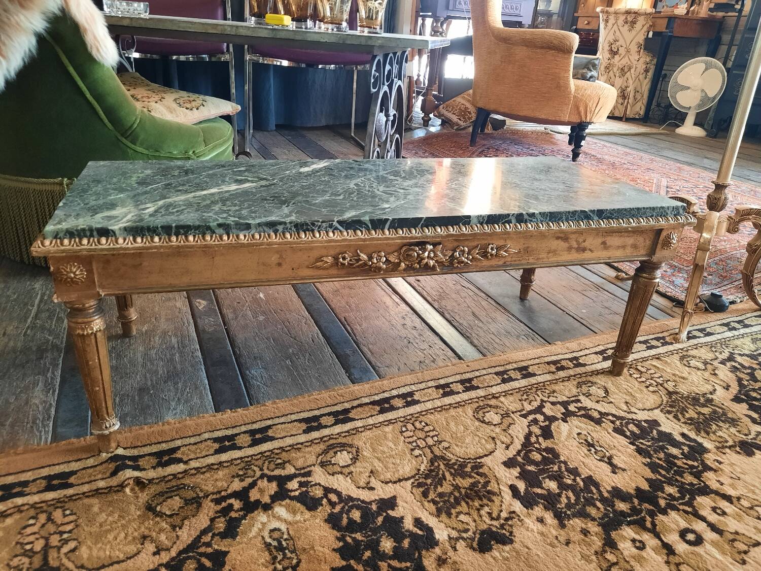 Table basse bois et marbré