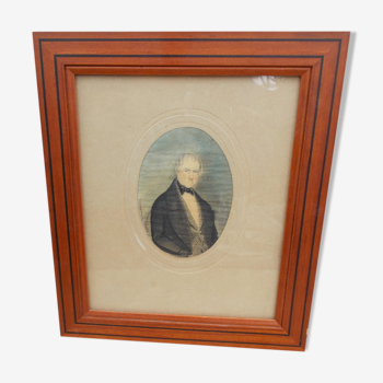 Miniature portrait drawing dated 1849