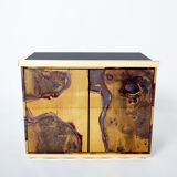 Pair of brass cabinets oxidized 1970