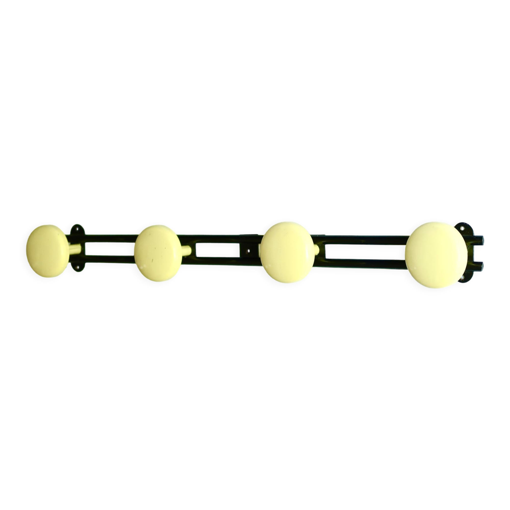 Black and yellow metal coat rack, 50s