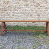 Vintage solid oak bench, 1950s
