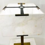 Lampe de table moderne du milieu du siècle marbre et laiton