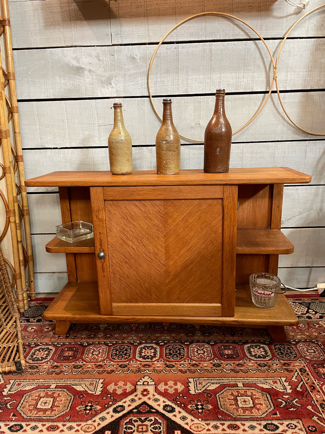 Vintage TV side stand with compass legs ep 60