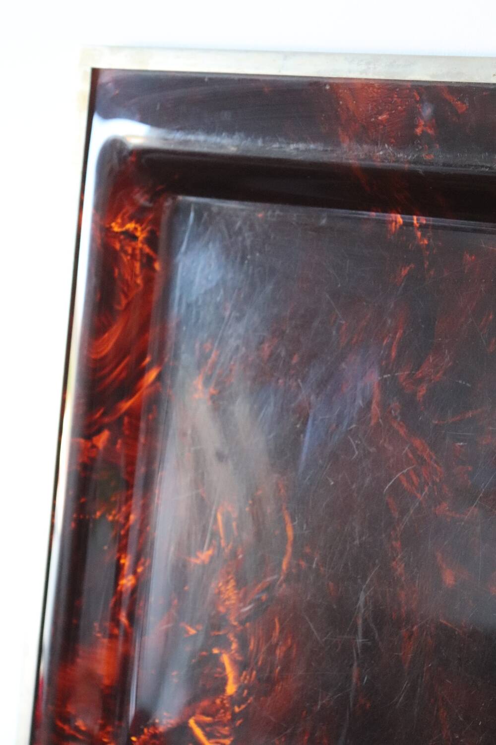 Vintage 70s tortoiseshell style lucite tray
