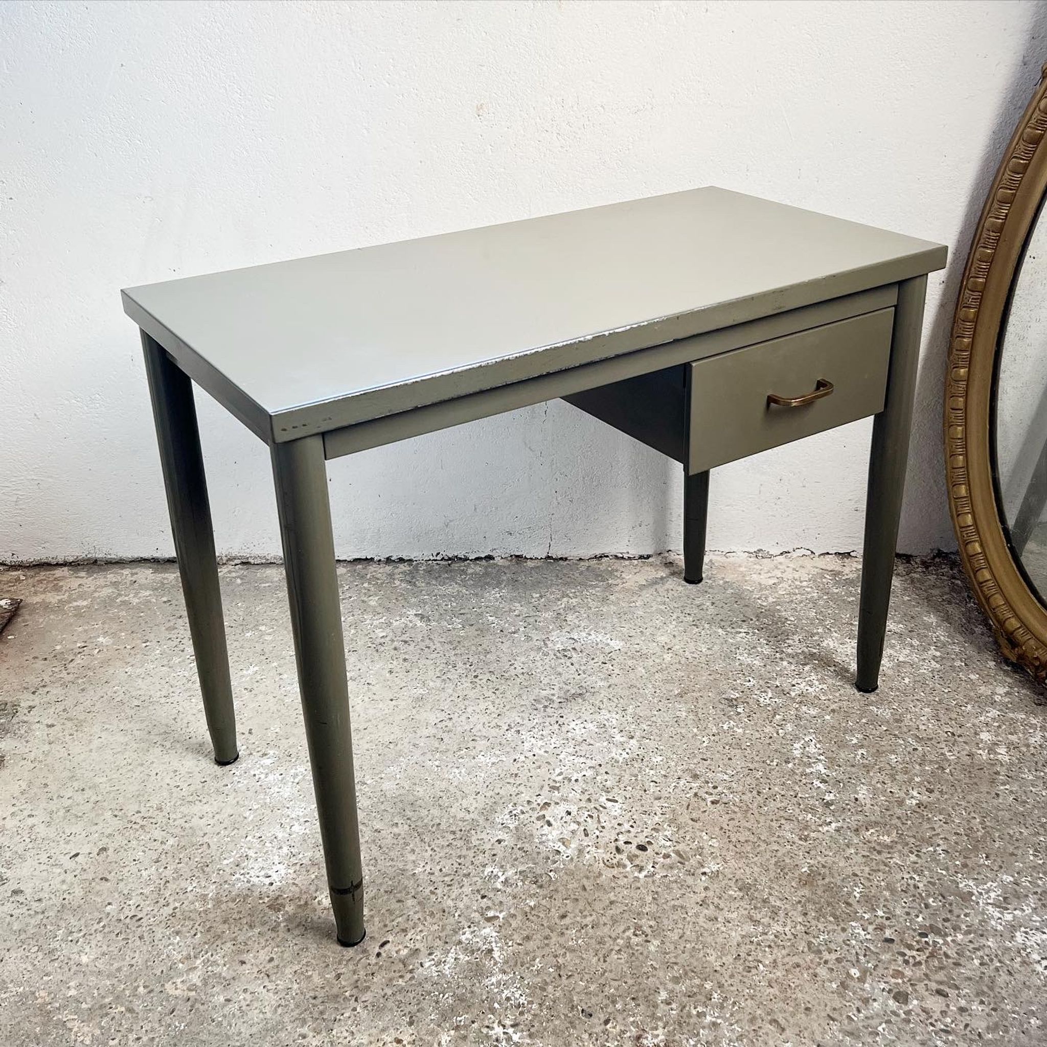 Vintage khaki metal desk