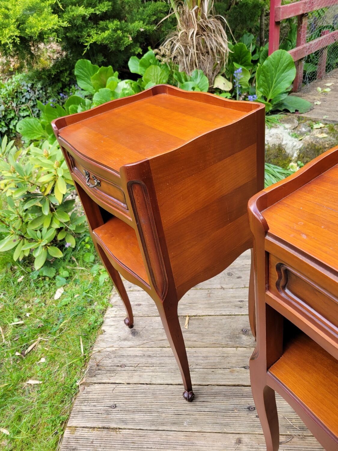 Pair of Louis XV bedside tables in cherry wood.