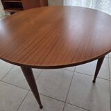 Round teak table in Scandinavian design from the late 1960s.