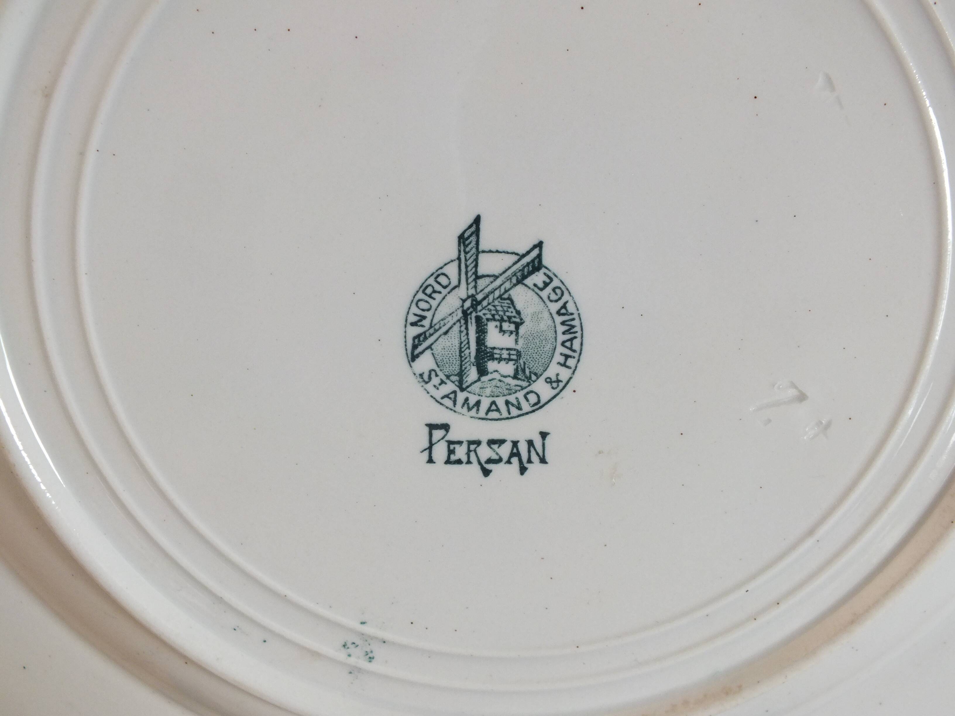 1 flat plate Terre de Fer Saint Amand Nord model Persian