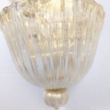 Paire de grands appliques murales Barovier & Toso Foglia d’Oro, années 1980.