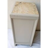 50's wooden and light marble bedside