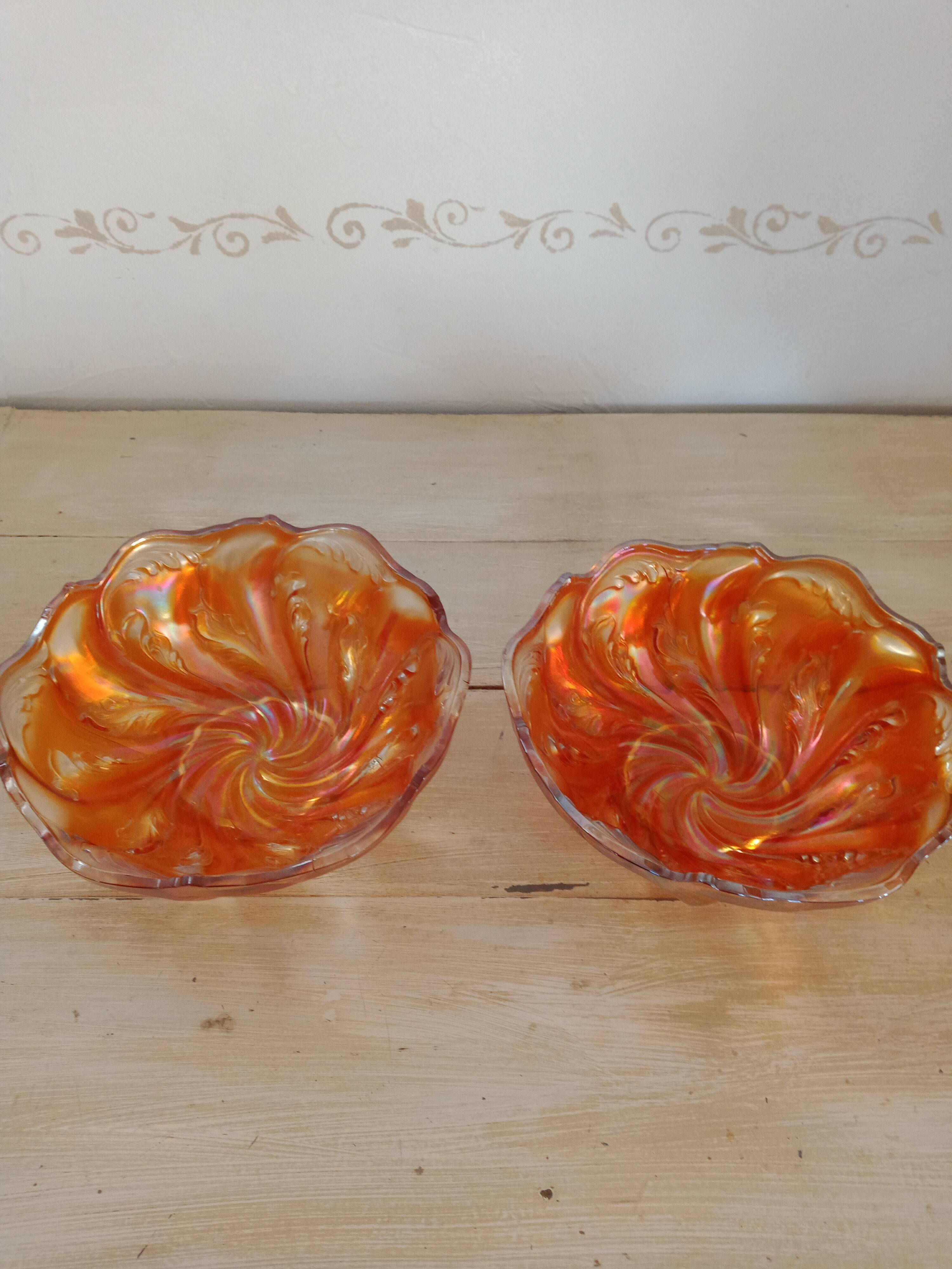 Carnival glass bowls
