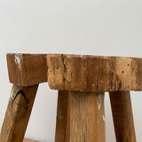 Brutalist wooden tripod stool