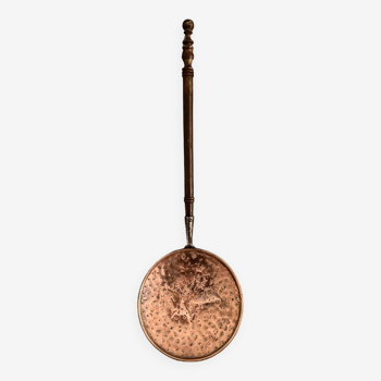 Large 19th century red copper skimmer