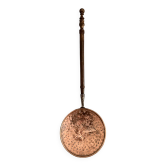 Large 19th century red copper skimmer