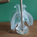 Crystal lamp Lalique with two doves model Ariane