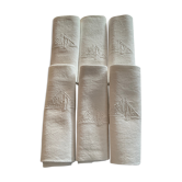 6 serviettes brodées, coton mousseline